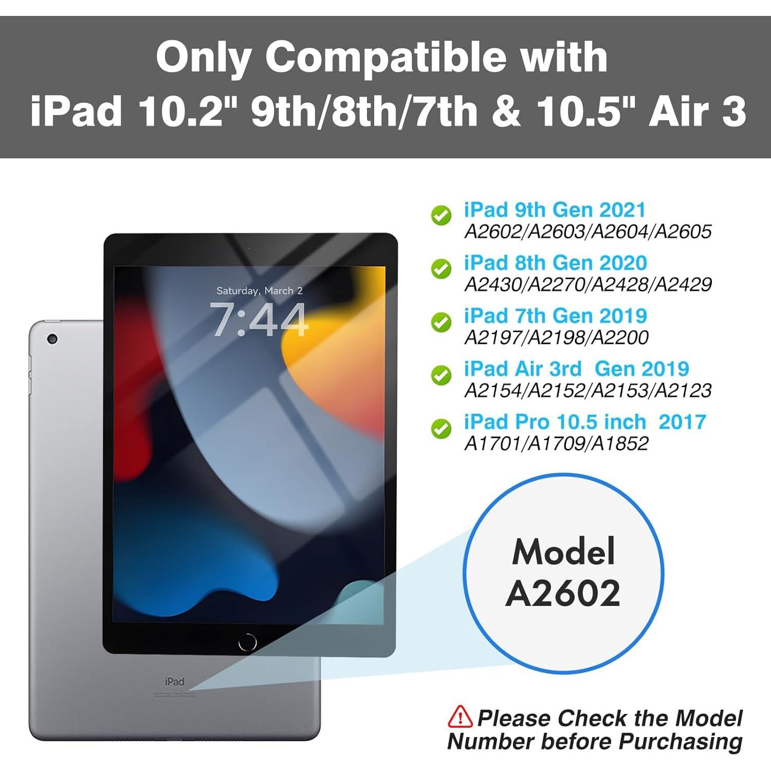 Funda con Teclado Inalámbrico OYEEICE para iPad 10.2"/10.5"