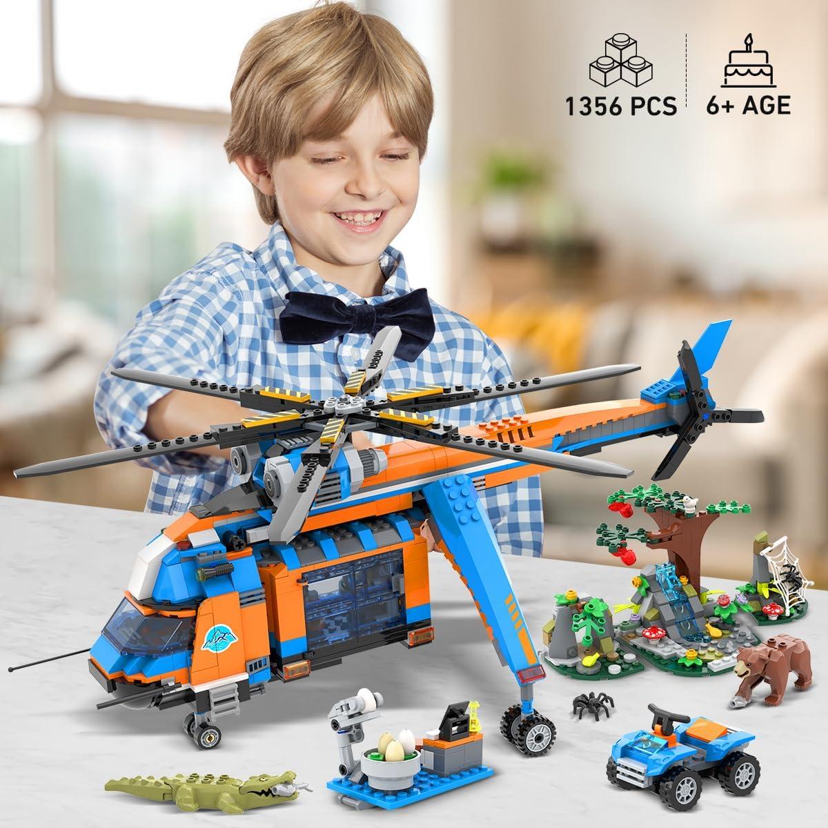 Set de Construcción Helicóptero Aventurero CUBIMANA 1356 PZS