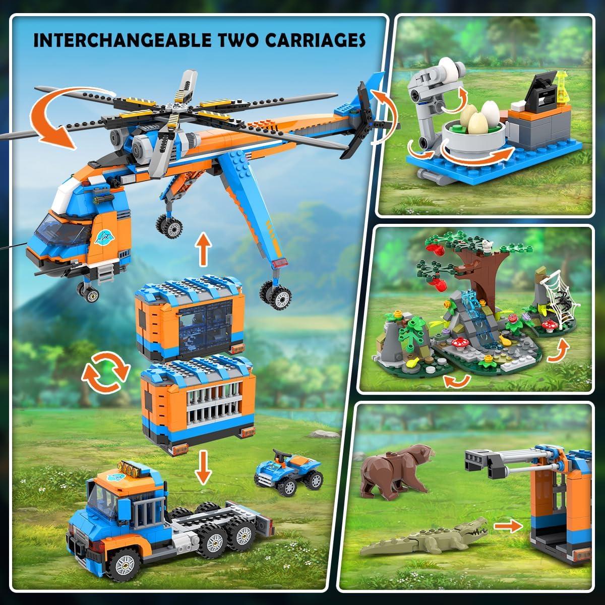 Set de Construcción Helicóptero Aventurero CUBIMANA 1356 PZS