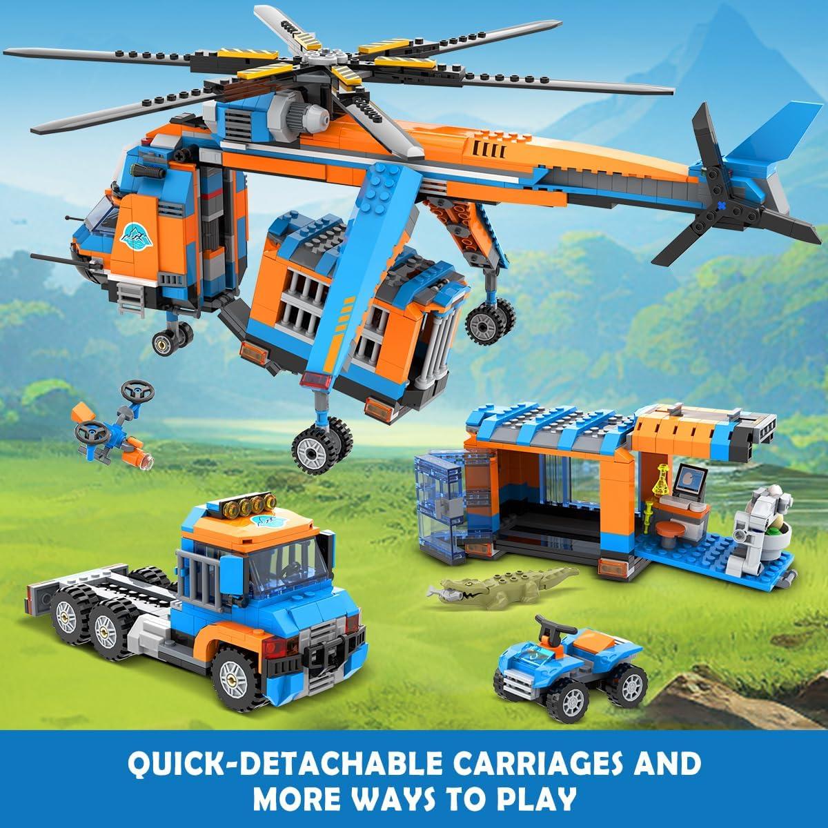 Set de Construcción Helicóptero Aventurero CUBIMANA 1356 PZS