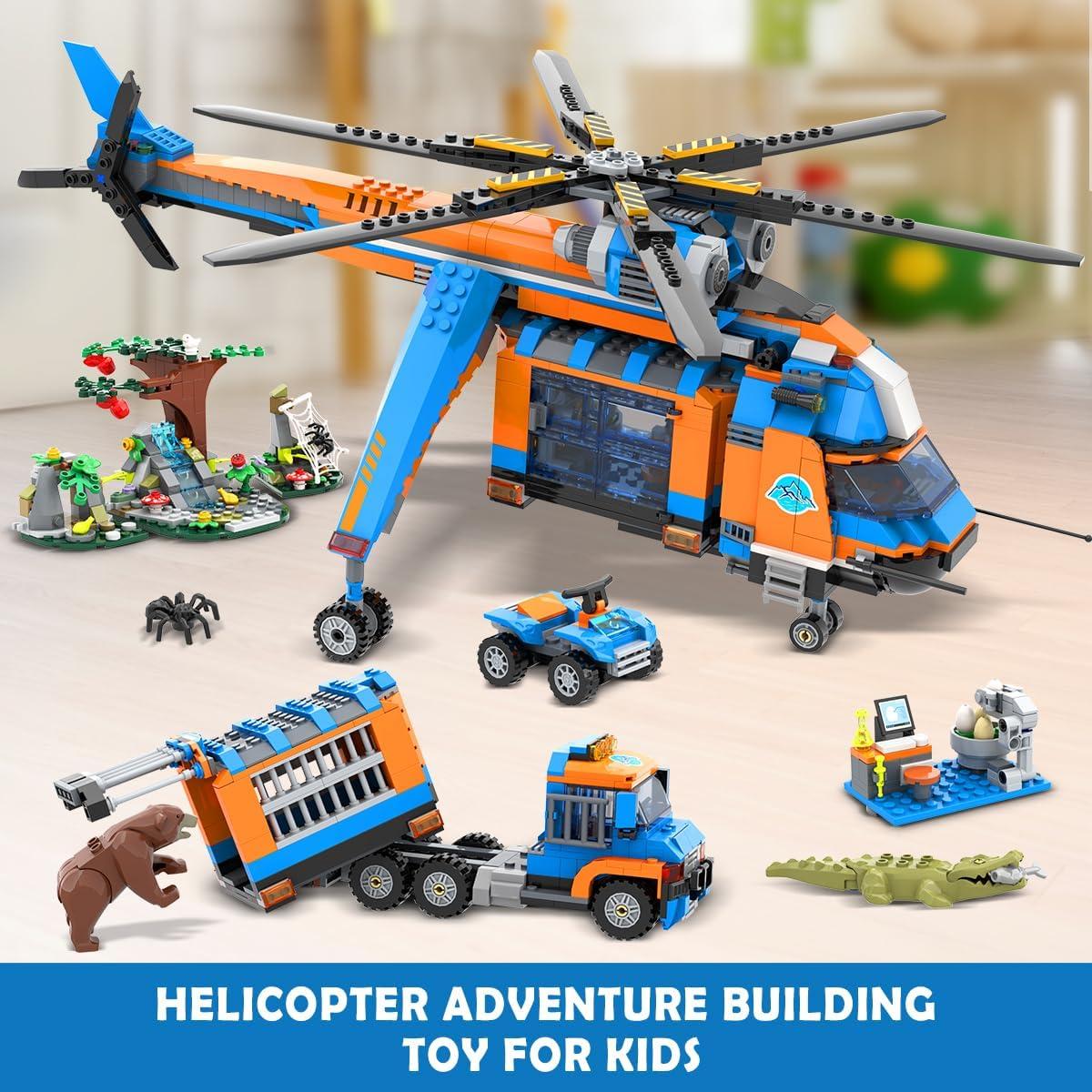 Set de Construcción Helicóptero Aventurero CUBIMANA 1356 PZS