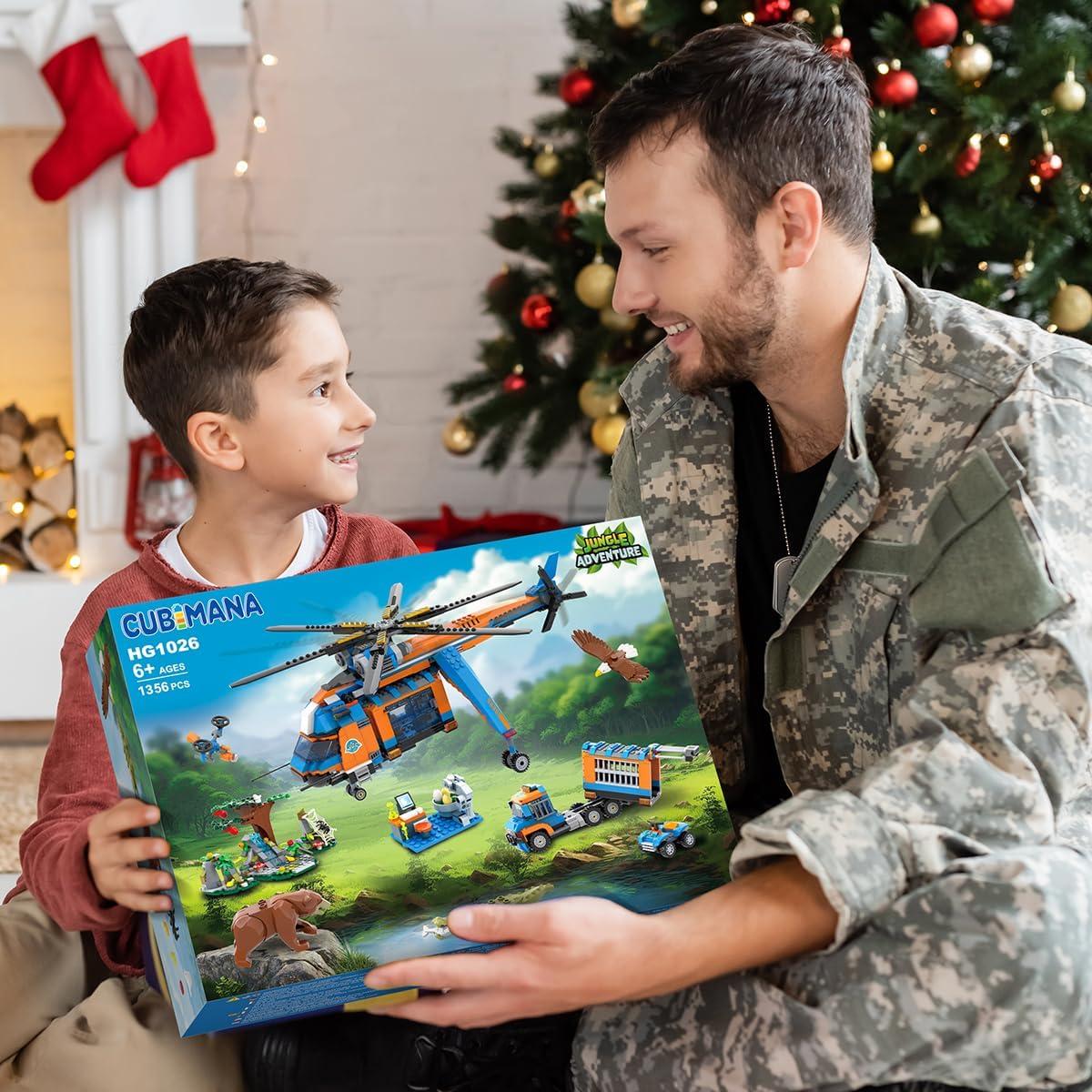 Set de Construcción Helicóptero Aventurero CUBIMANA 1356 PZS