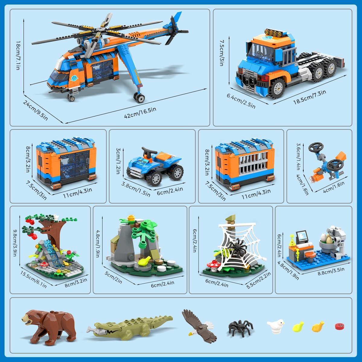 Set de Construcción Helicóptero Aventurero CUBIMANA 1356 PZS