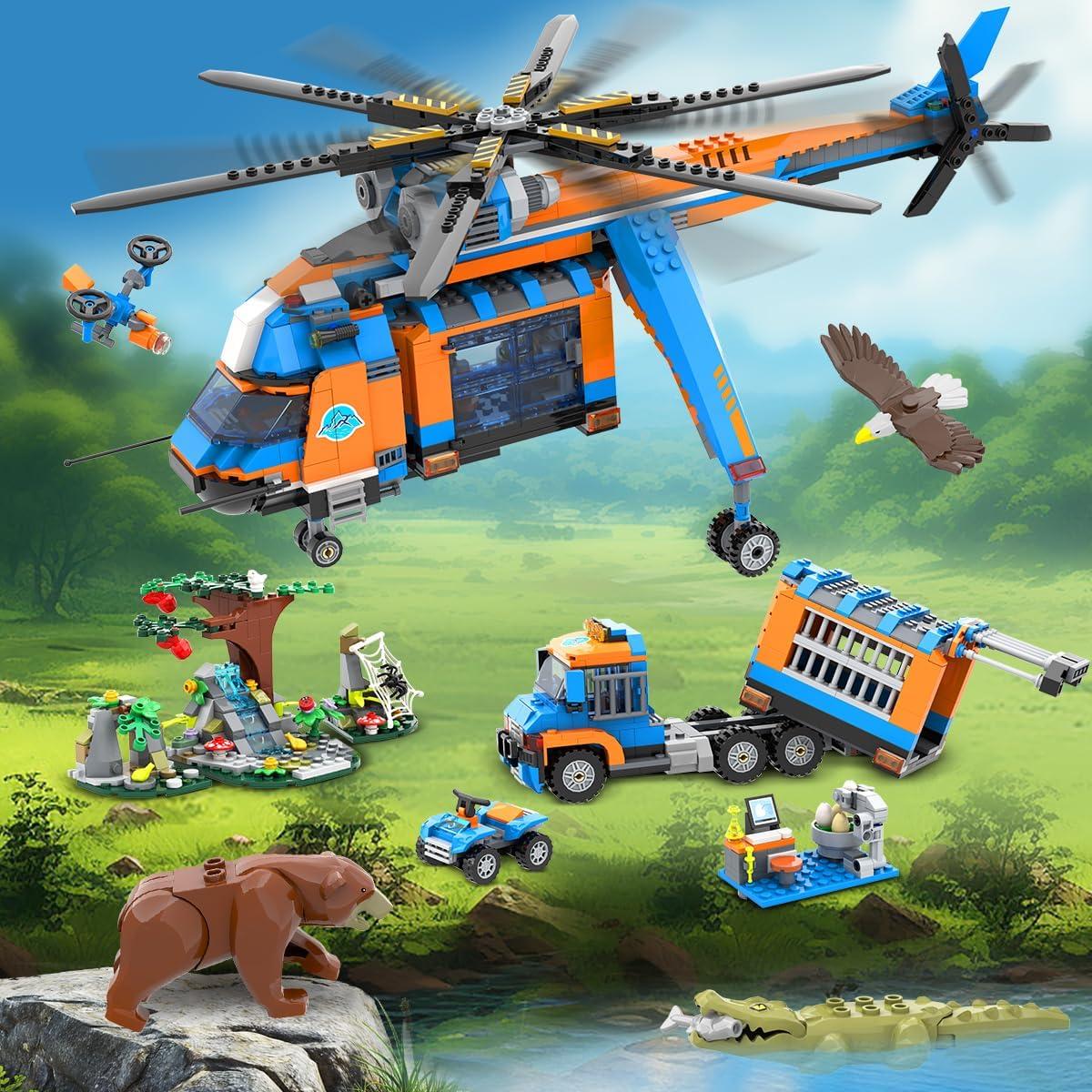 Set de Construcción Helicóptero Aventurero CUBIMANA 1356 PZS