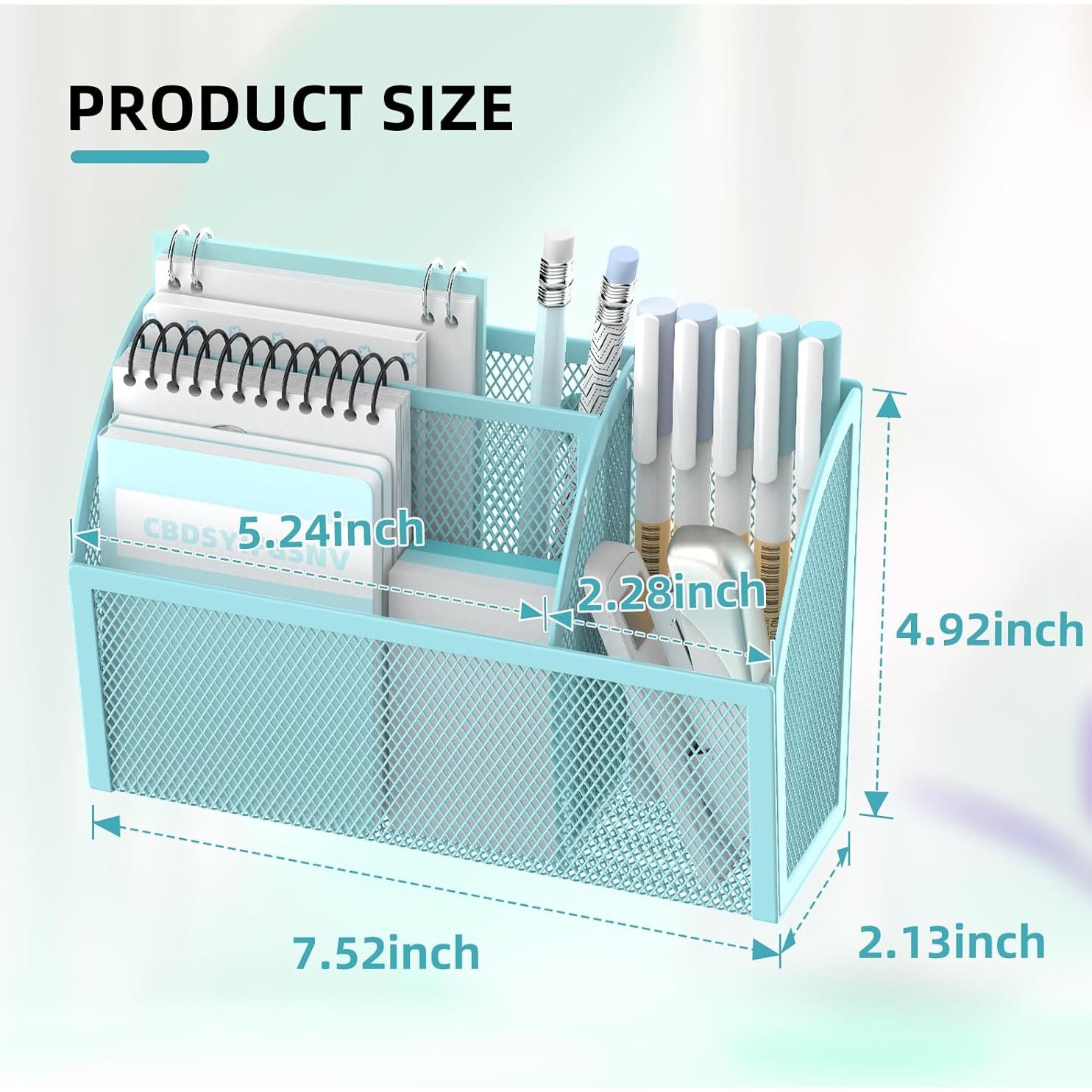 Soporte Magnético DALTACK para Lápices - Organizador Azul 3 Compartimentos