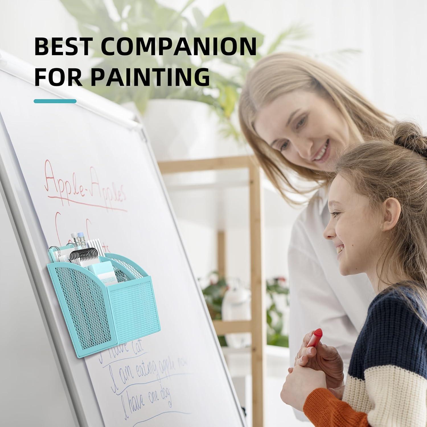 Soporte Magnético DALTACK para Lápices - Organizador Azul 3 Compartimentos