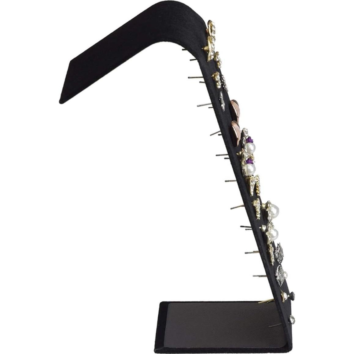 Soporte para Aretes MOOCA de Terciopelo Negro Ajustable 12 Pairs