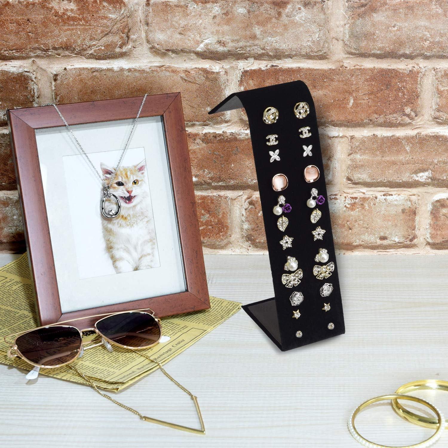 Soporte para Aretes MOOCA de Terciopelo Negro Ajustable 12 Pairs