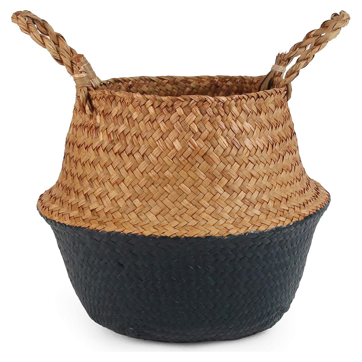 Cesta de Almacenamiento Pequeña BlueMake de Hierba Marina Negra