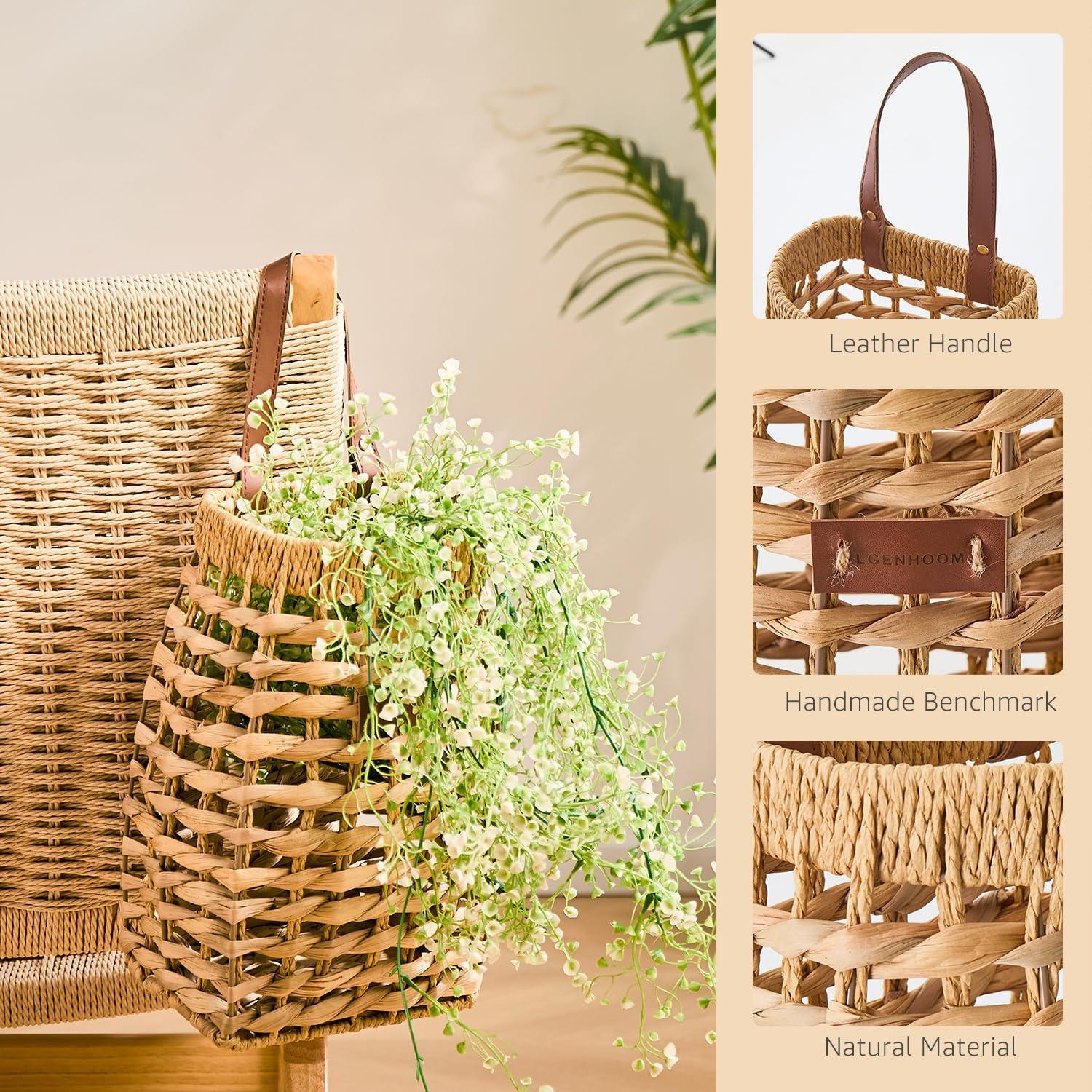 Cesta de Almacenamiento de Pared LGENHOOM 32x25cm Juncos de Agua