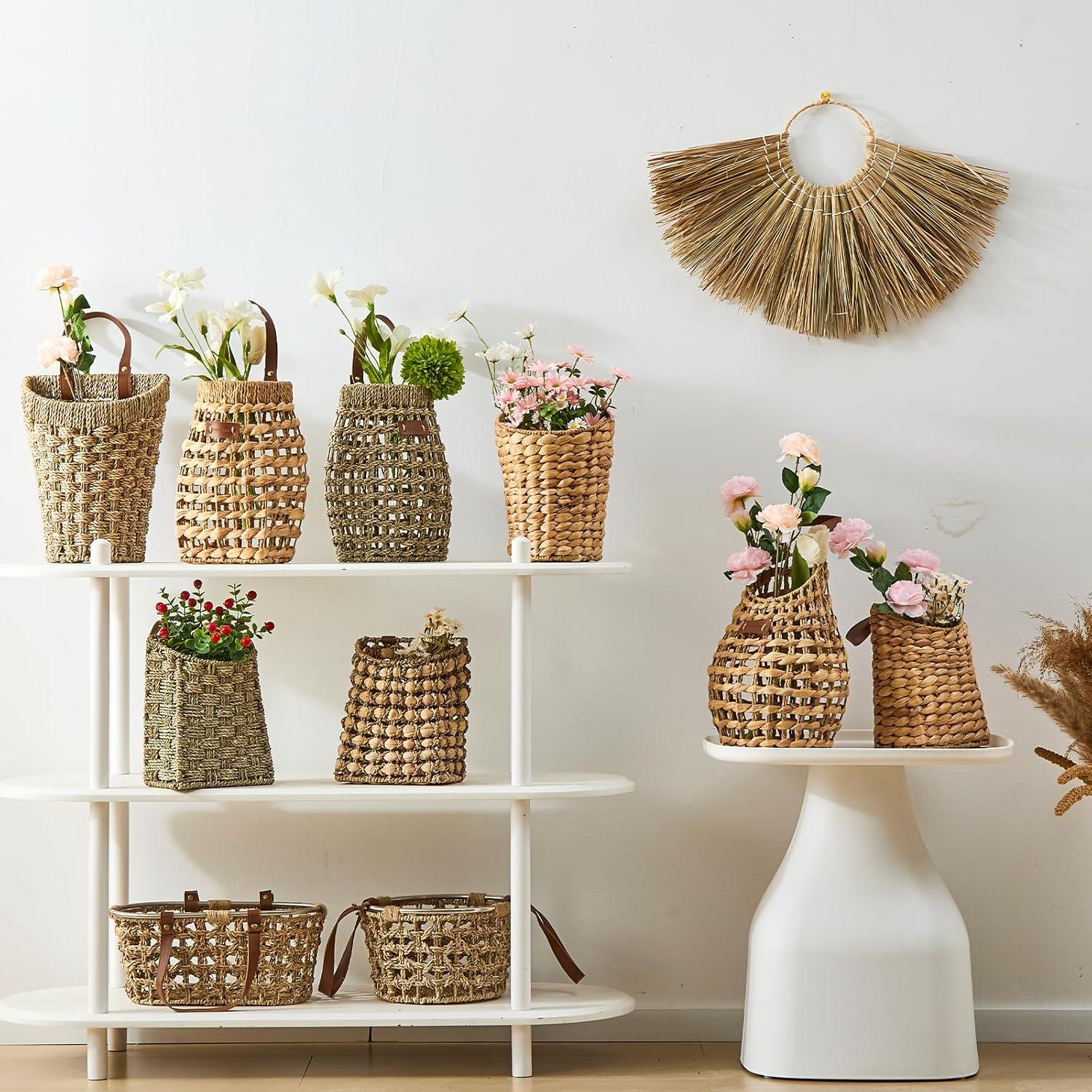 Cesta de Almacenamiento de Pared LGENHOOM 32x25cm Juncos de Agua