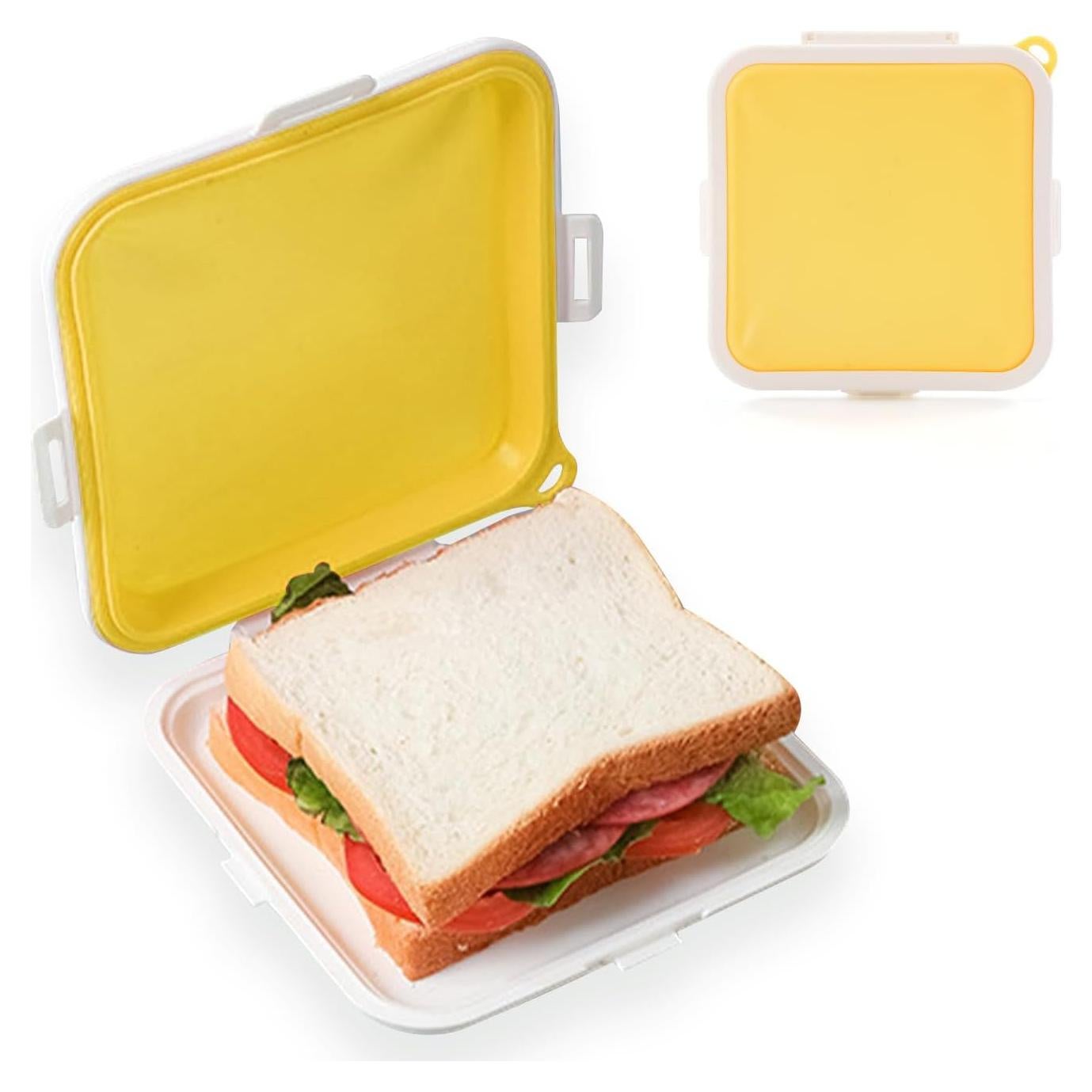 Contenedor de Sándwich MdakeGo Amarillo, Silicona Libre BPA