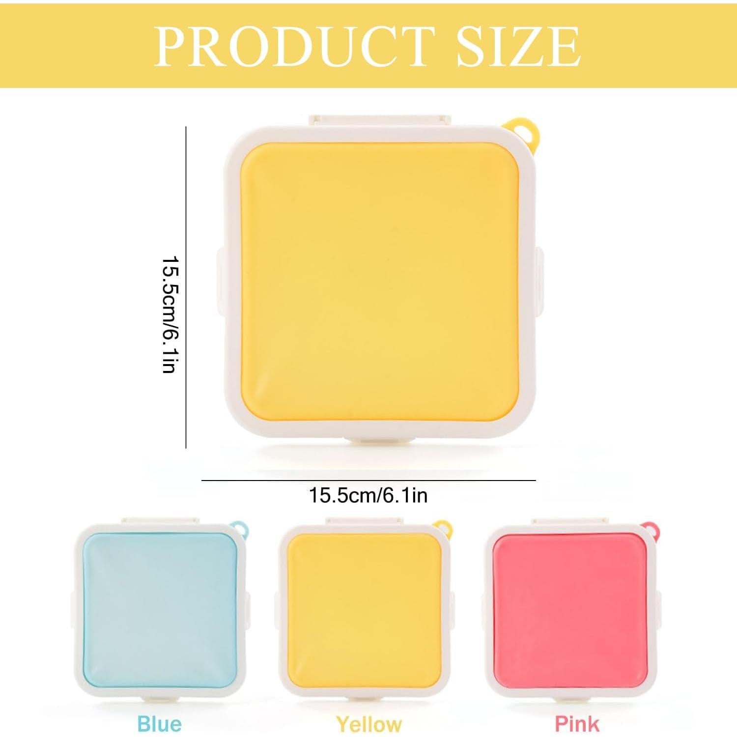 Contenedor de Sándwich MdakeGo Amarillo, Silicona Libre BPA