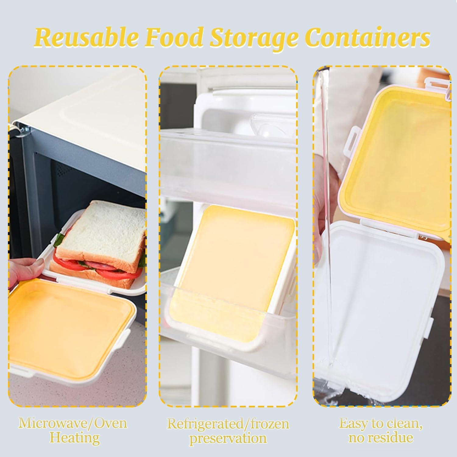 Contenedor de Sándwich MdakeGo Amarillo, Silicona Libre BPA