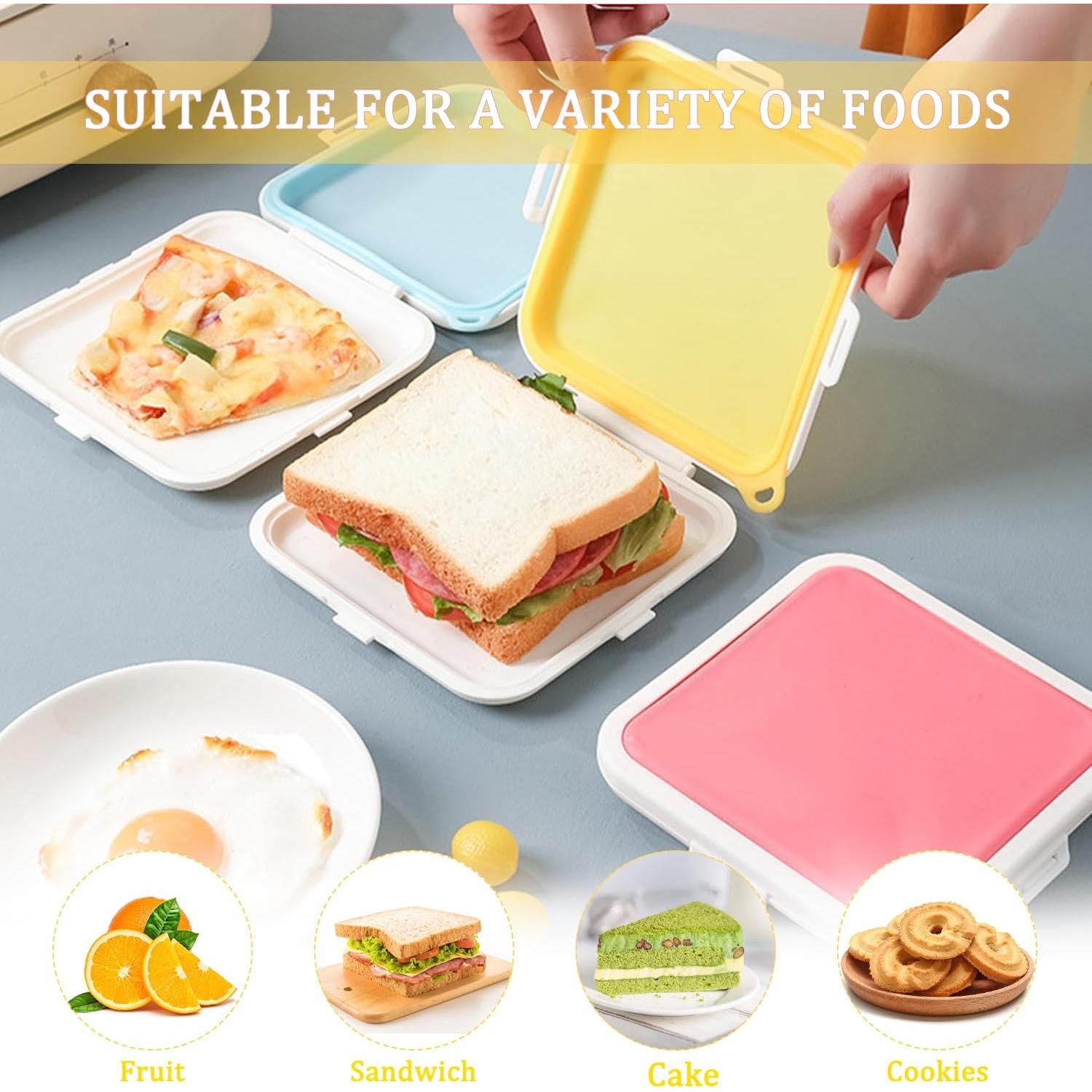 Contenedor de Sándwich MdakeGo Amarillo, Silicona Libre BPA