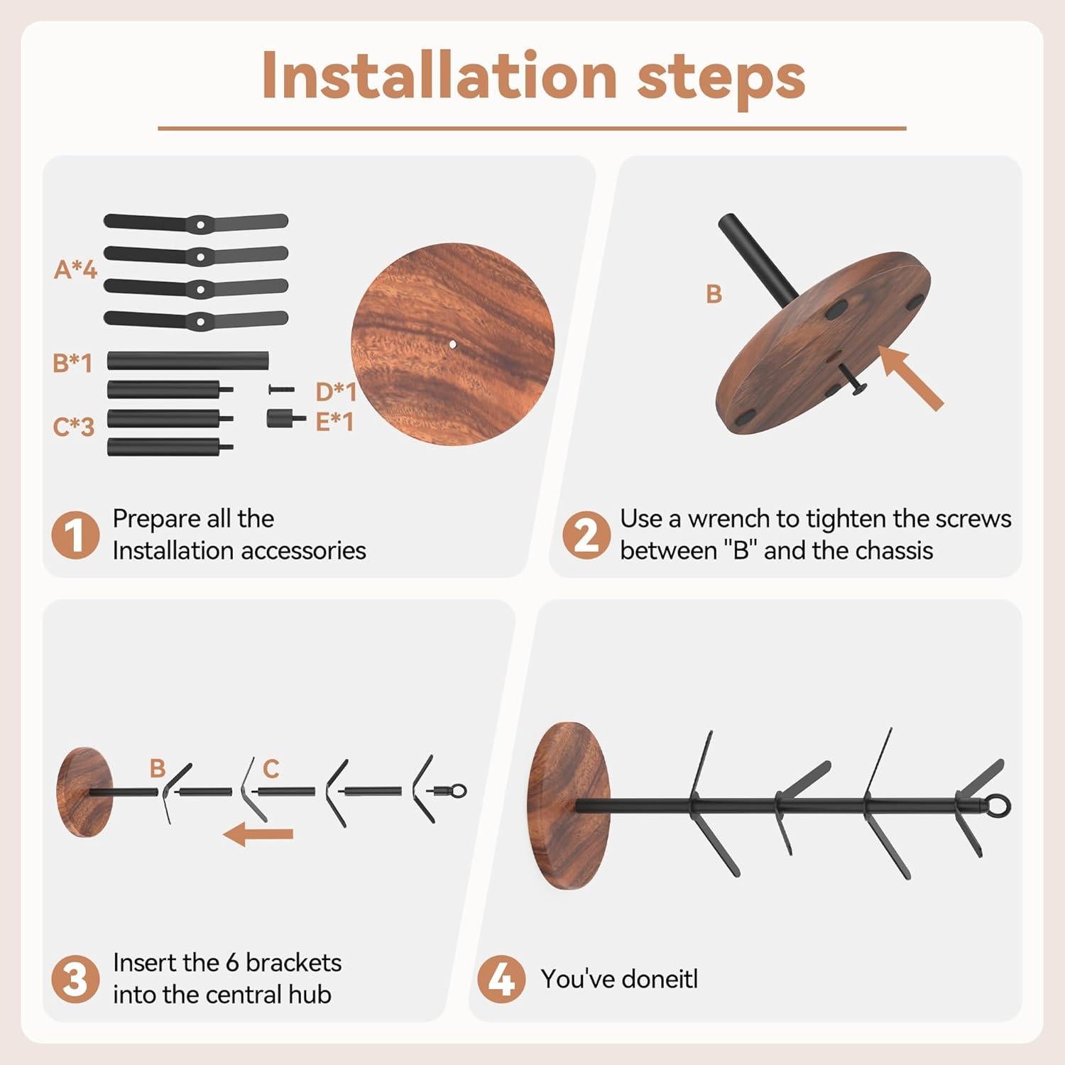Soporte para Tazas Simesove de Madera de Nogal con 8 Ganchos