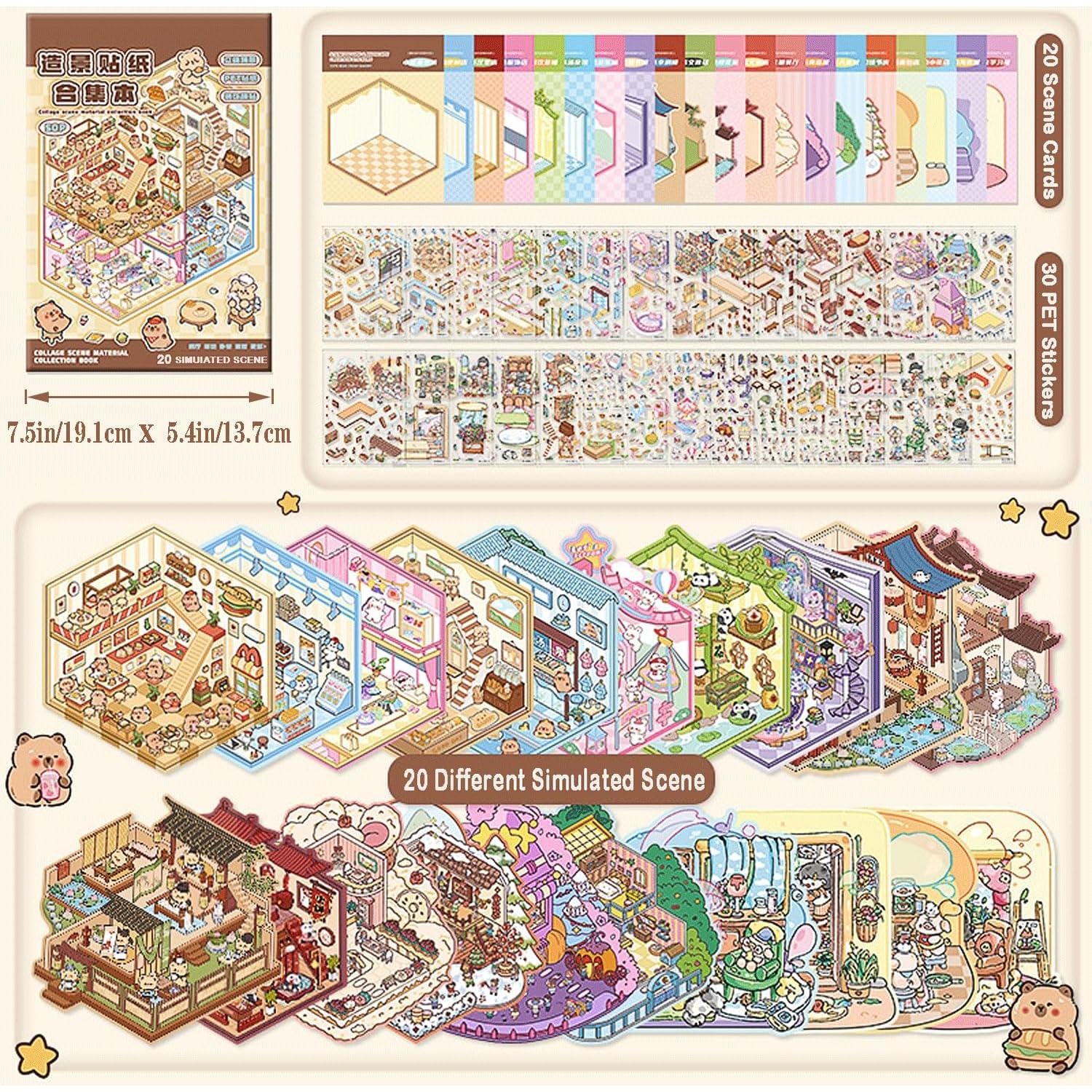 Set de Pegatinas 3D DIY DORIDUKA - Mini Casa y Mascotas