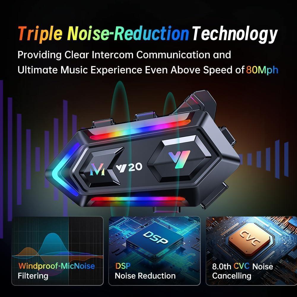 Auricular Bluetooth WNJACO Y20 para Casco Motocicleta IPX6