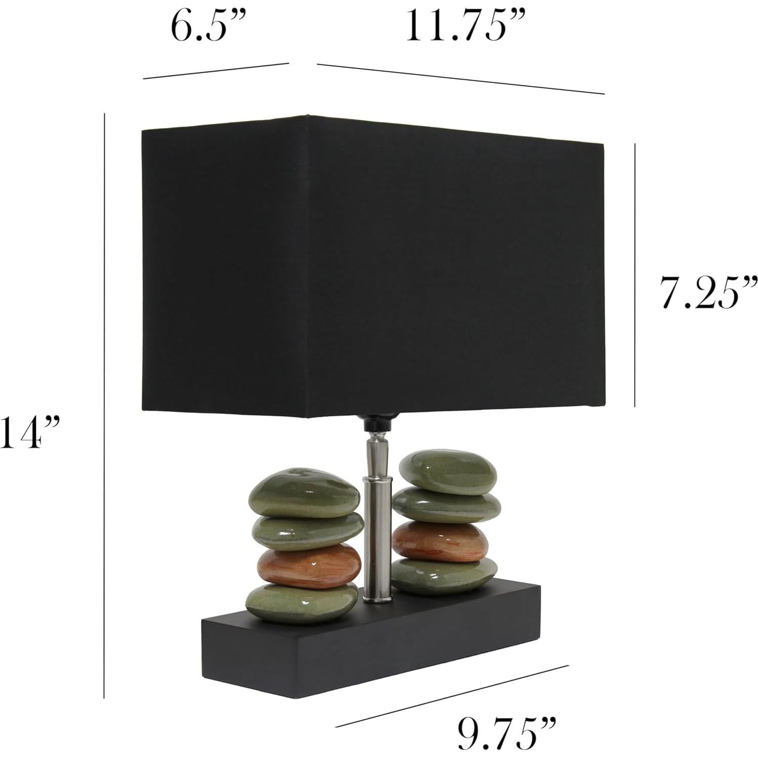 Lámpara de Mesa Elegant Designs LT1147-BLK, Cerámica Negra