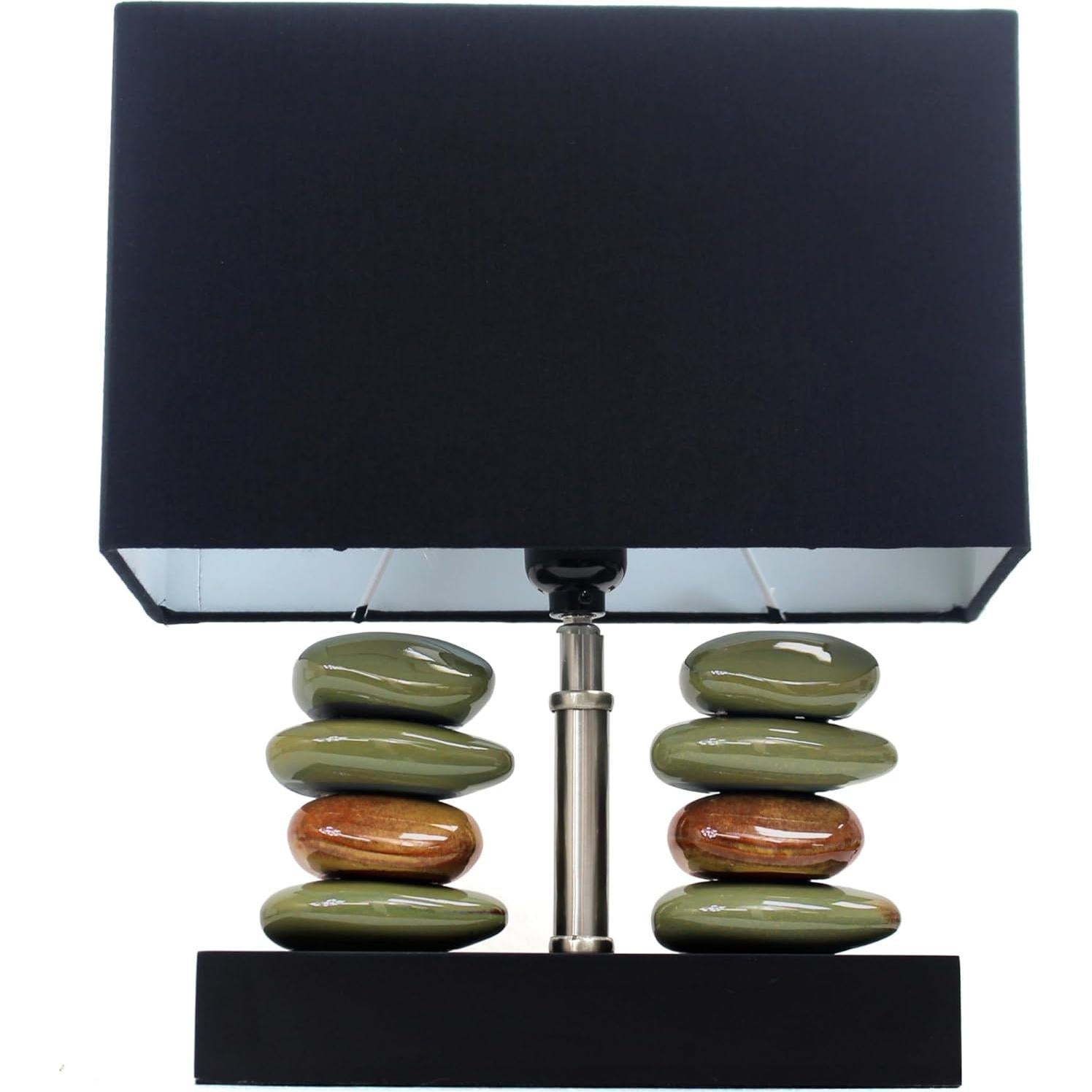 Lámpara de Mesa Elegant Designs LT1147-BLK, Cerámica Negra