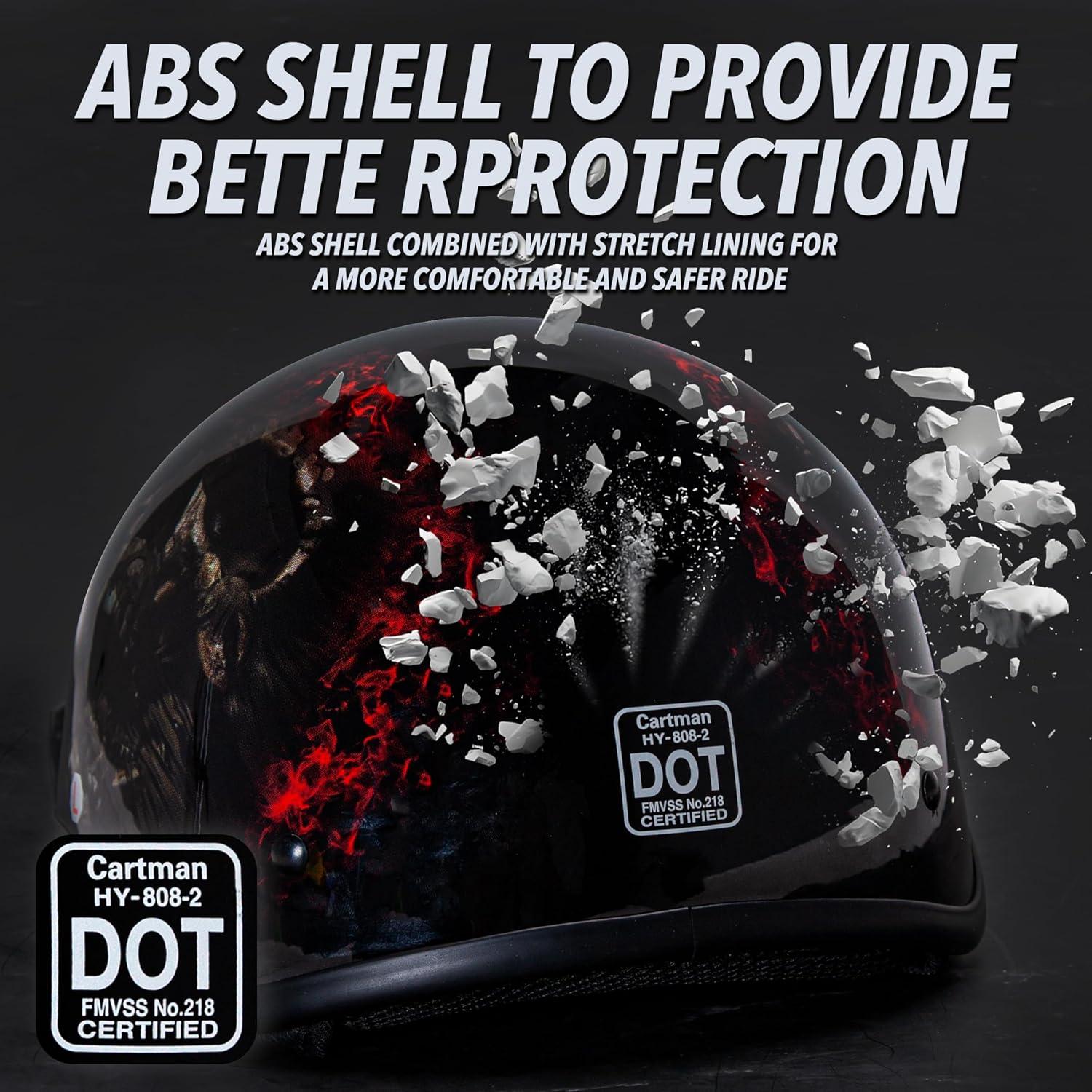 Casco Cartman CM-808G02L Grande Calavera Roja DOT