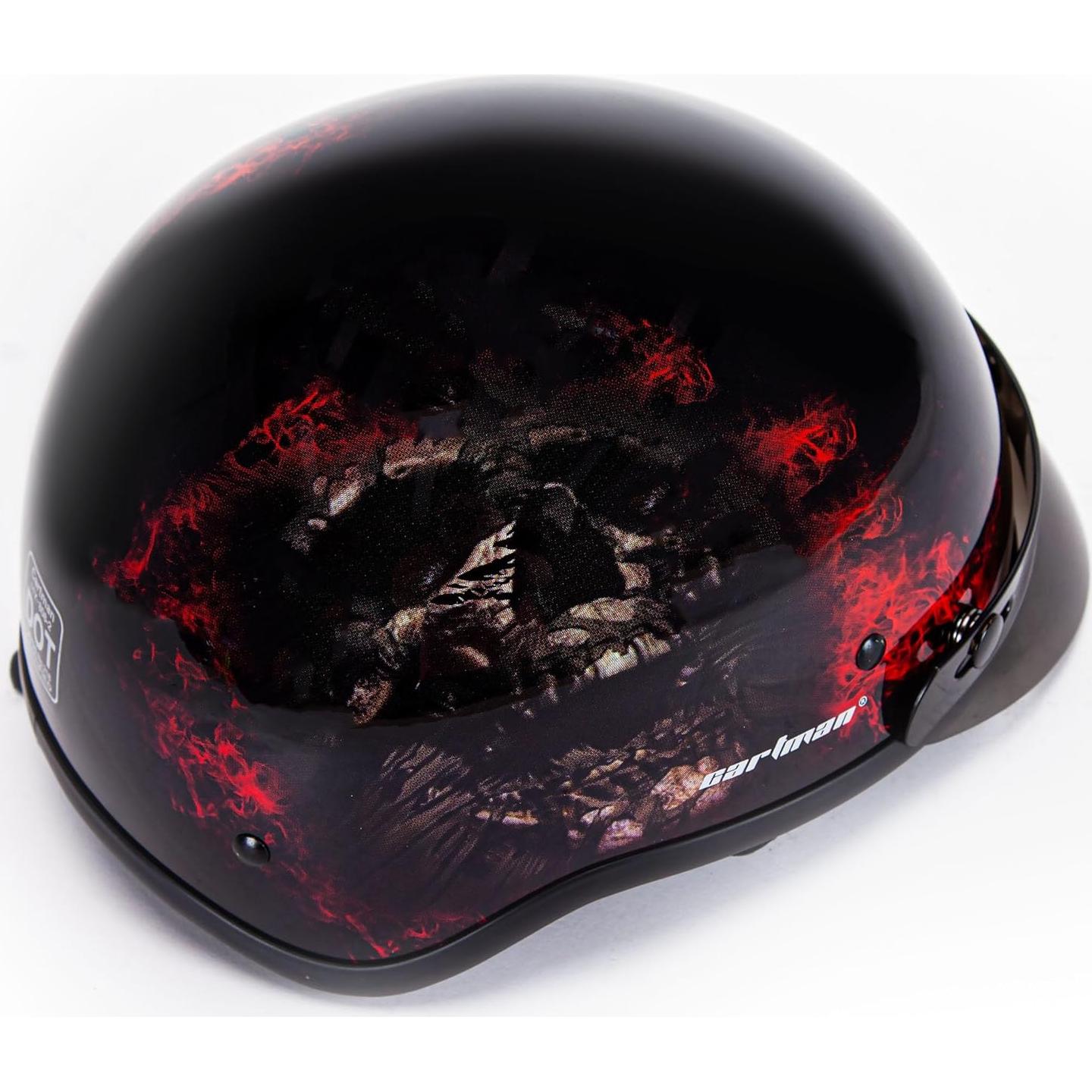 Casco Cartman CM-808G02L Grande Calavera Roja DOT