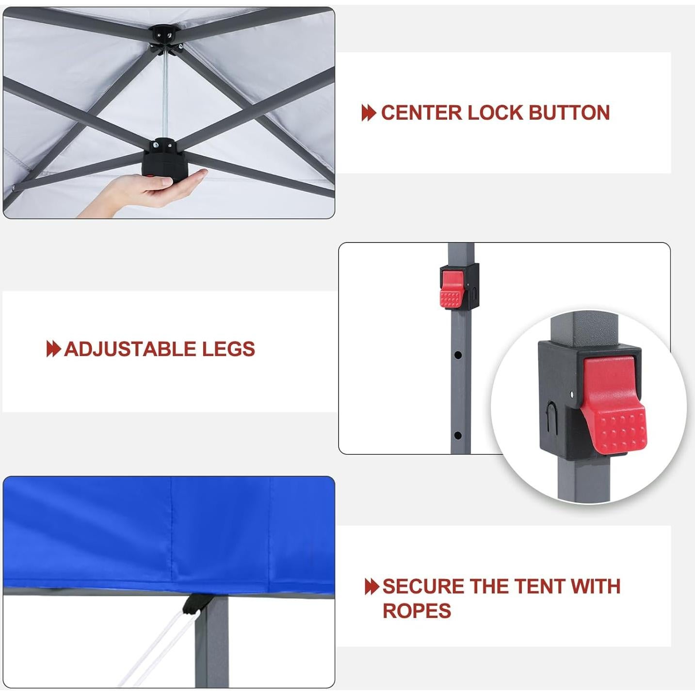 Carpa Plegable ABCCANOPY 3x3m Azul con Accesorios