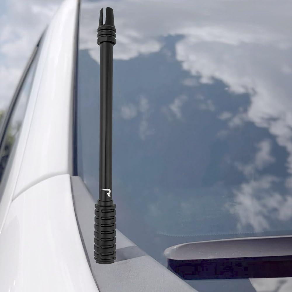 Antena de Camión RECON 10" Negra de Aluminio con Adaptadores