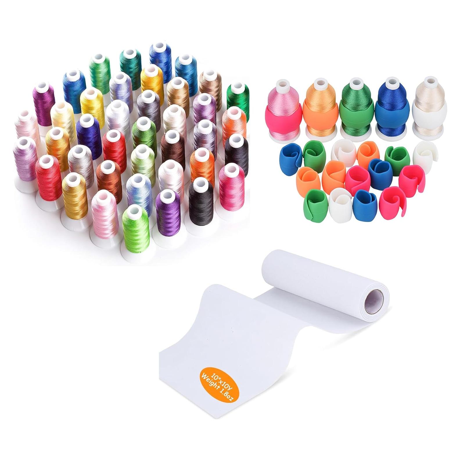 Kit de Hilos de Bordado Simthread 40 Bobinas 500M + Estabilizador