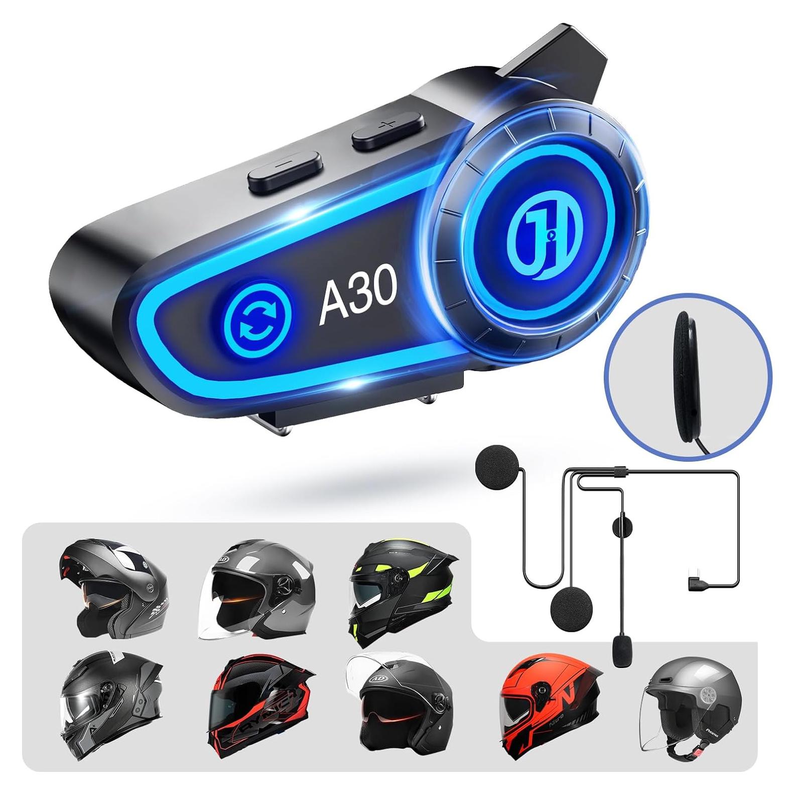 Auriculares Bluetooth para Casco de Motocicleta 1200mAh