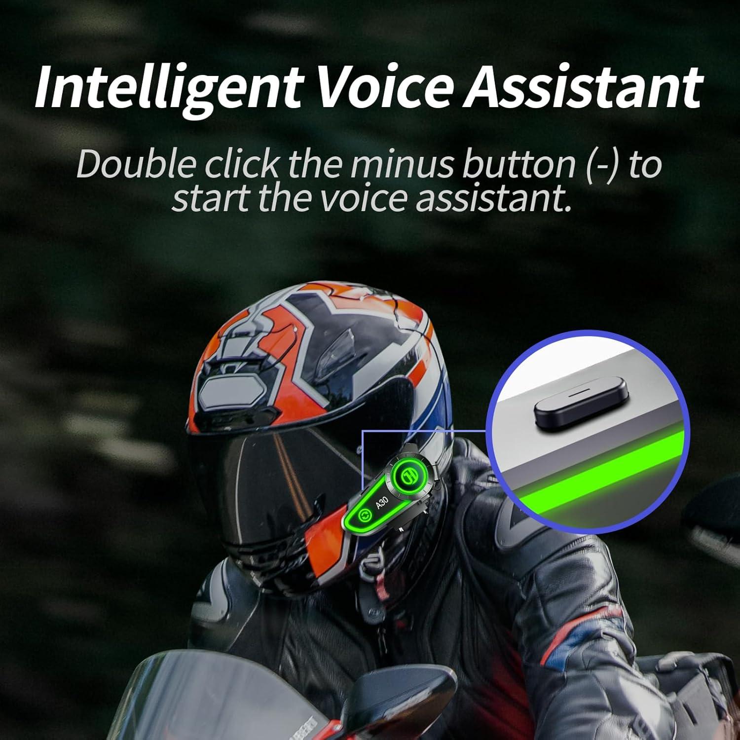Auriculares Bluetooth para Casco de Motocicleta 1200mAh
