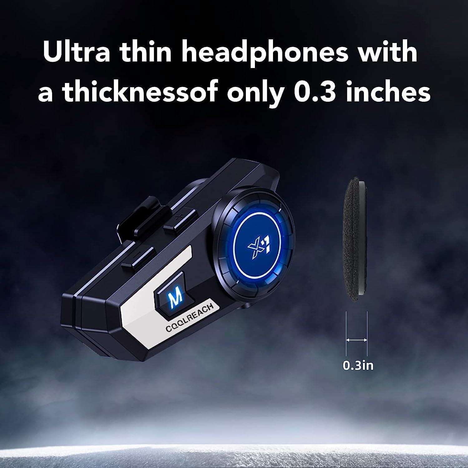 Auricular Bluetooth KHPTOP X7 para Motocicleta, 90h Reproducción