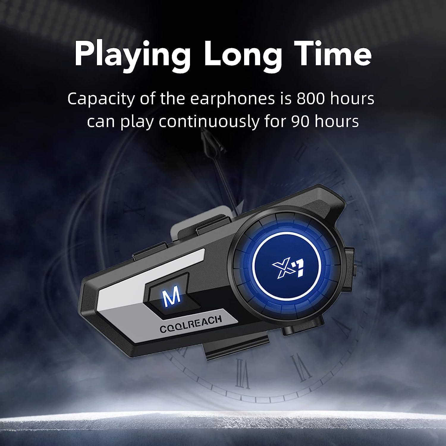 Auricular Bluetooth KHPTOP X7 para Motocicleta, 90h Reproducción