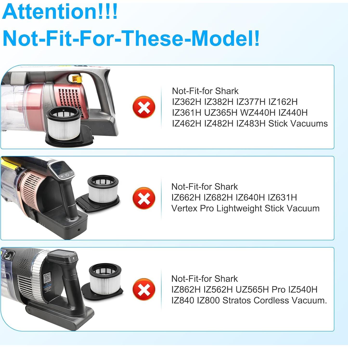 Filtros HEPA LANROON para aspiradoras Shark IX141 IX140 - Paquete 2+4