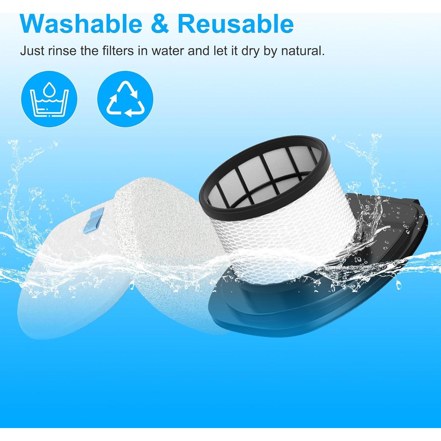 Filtros HEPA LANROON para aspiradoras Shark IX141 IX140 - Paquete 2+4