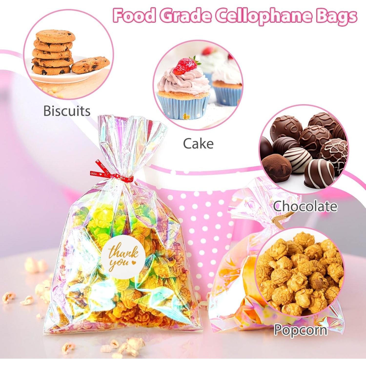 Bolsas de Celofán Iridiscentes 4x6 cm - Paquete de 100