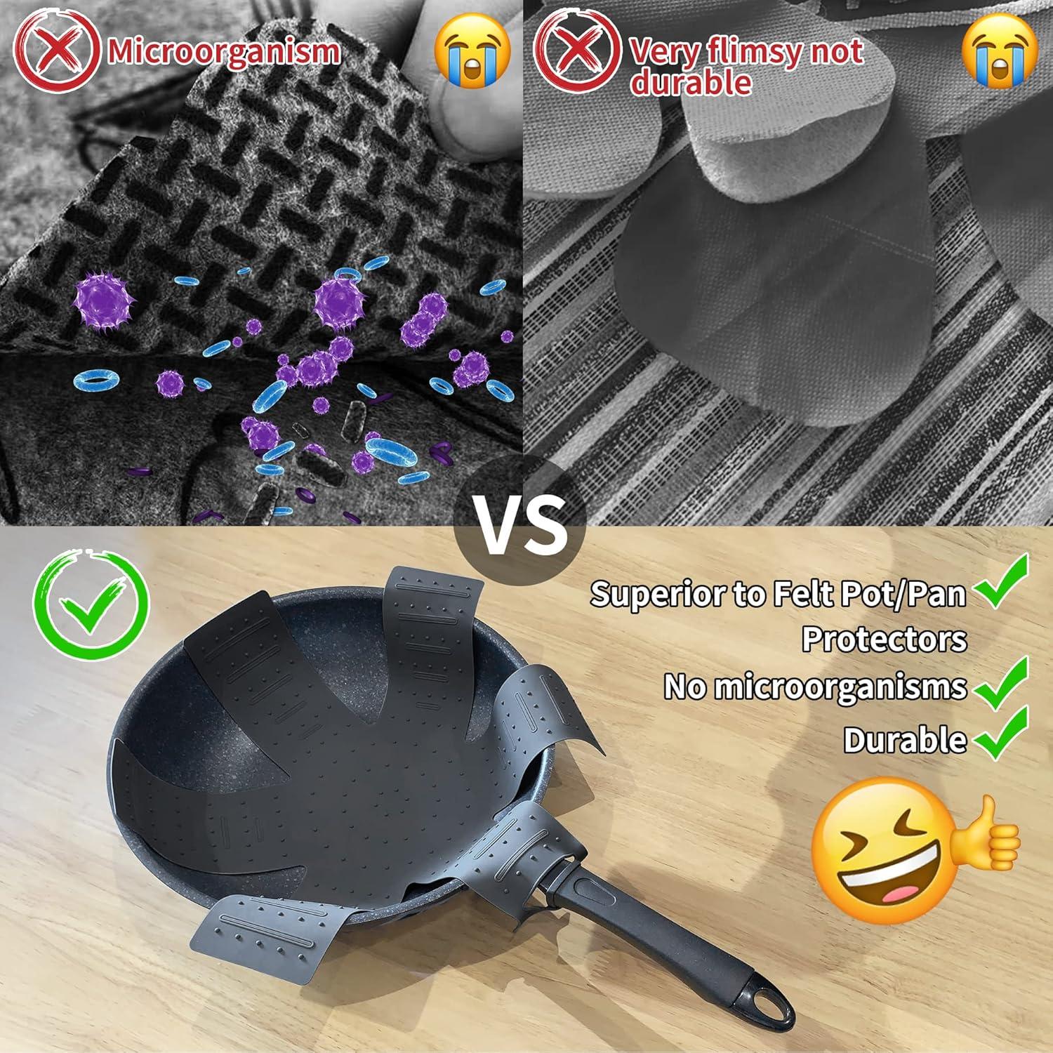 Protectores de Olla y Sartén de Silicona KindGa 3 Piezas