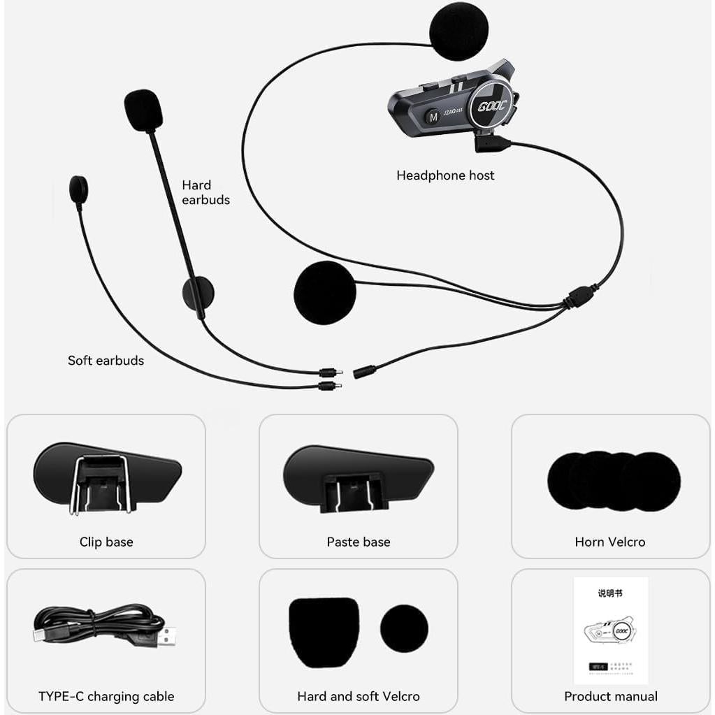 Auriculares Bluetooth JZAQ A13 para Motocicleta 180h Batería