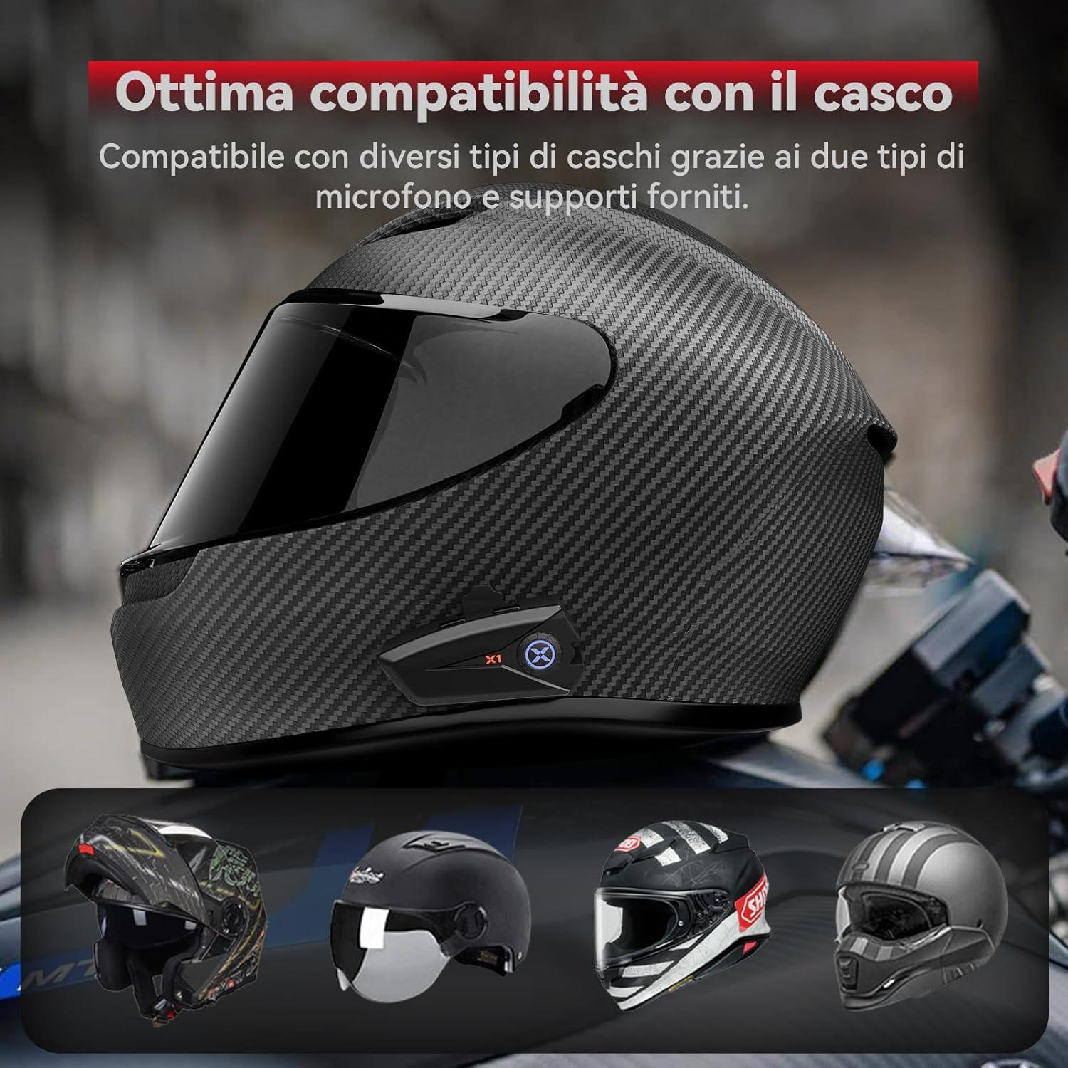 Auriculares Bluetooth XGP X1 para Casco Motocicleta 60h IP67