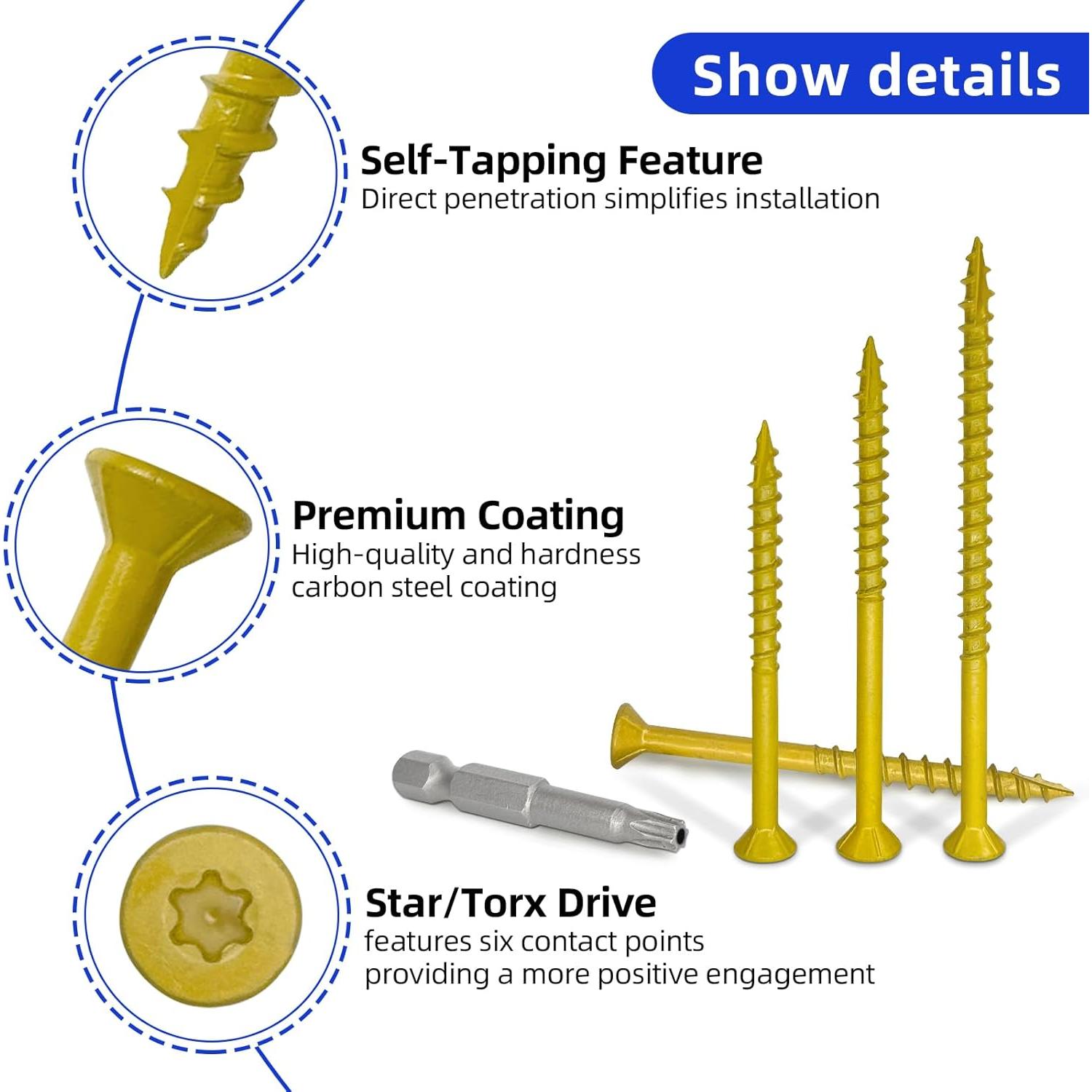 Tornillos para Deck JIT Fastener #10 x 6.35 cm 150 Pcs Epoxi
