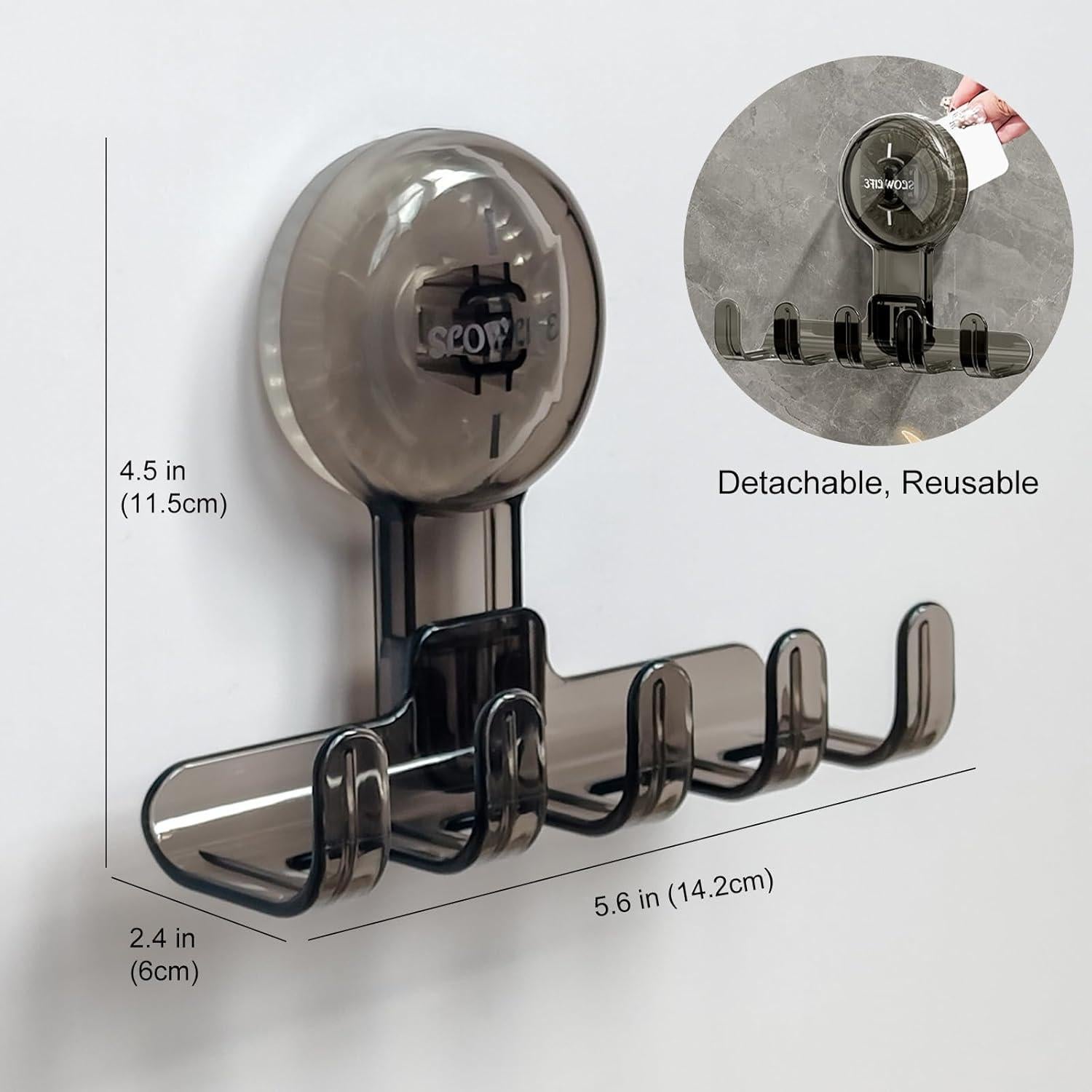 Gancho de Ventosa VAN CADENE 2 Paquetes para Ducha 14.2cm
