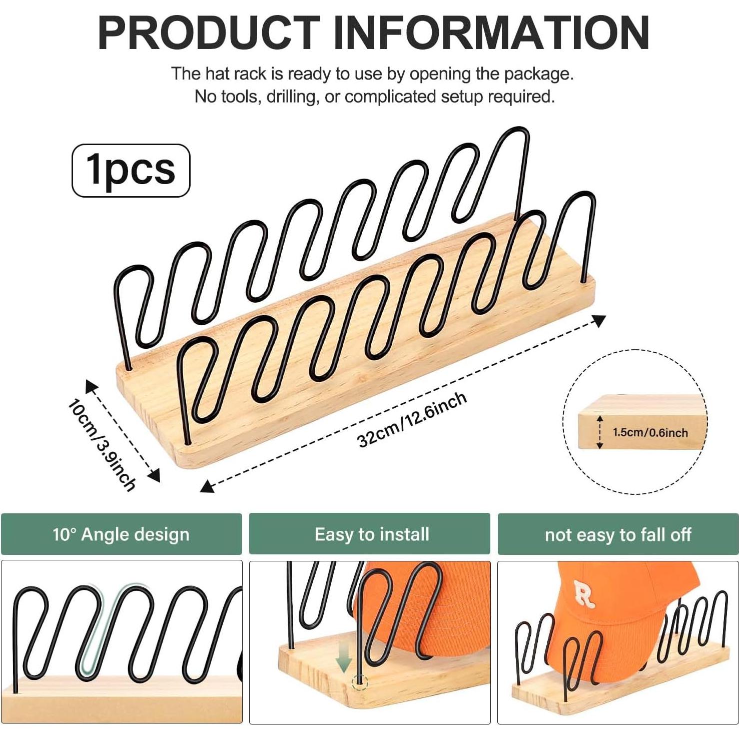 Organizador de Sombreros BINSUNS para 7 Gorras de Béisbol