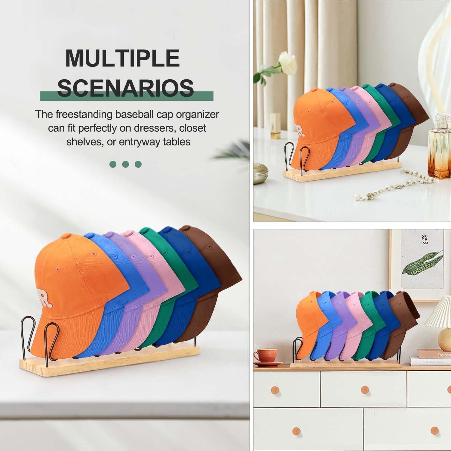 Organizador de Sombreros BINSUNS para 7 Gorras de Béisbol