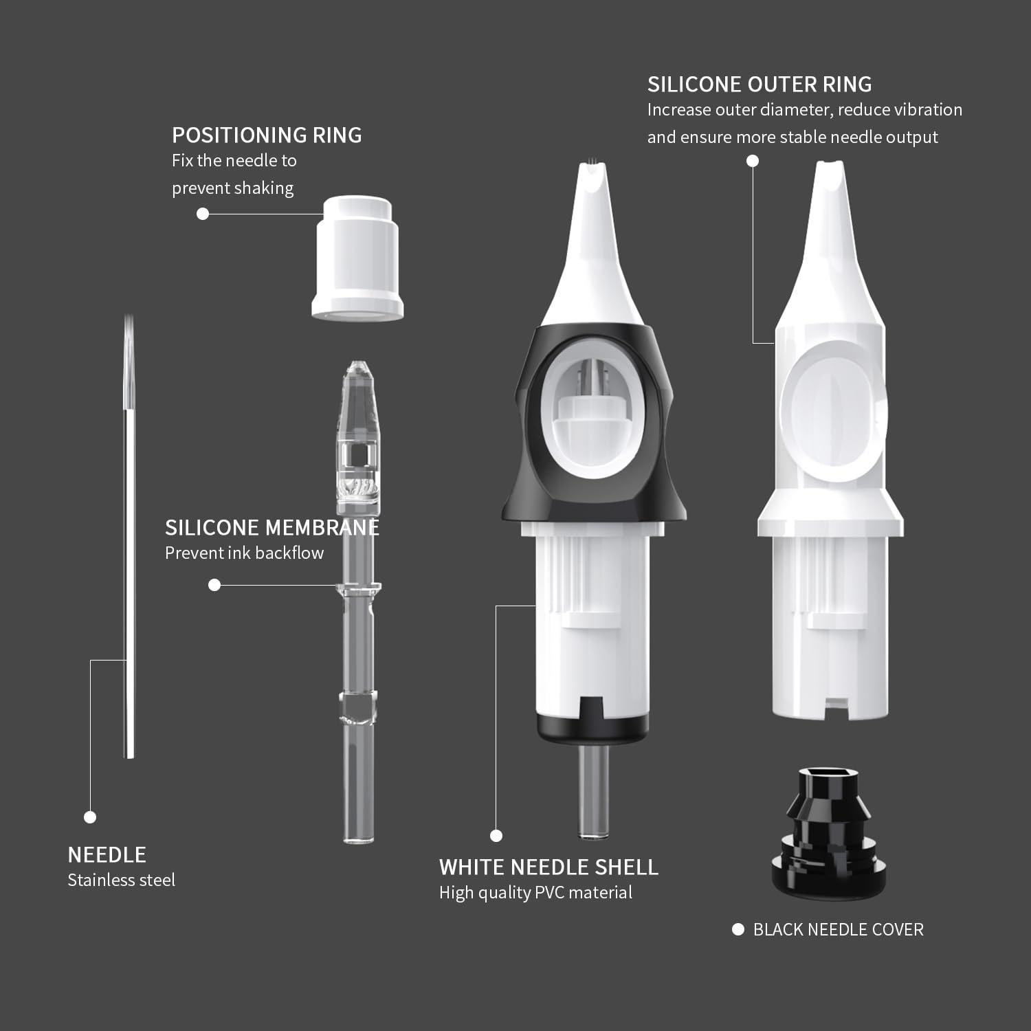 Agujas de Cartucho para Tatuaje OFEYLE 20pcs RL RS RM M1