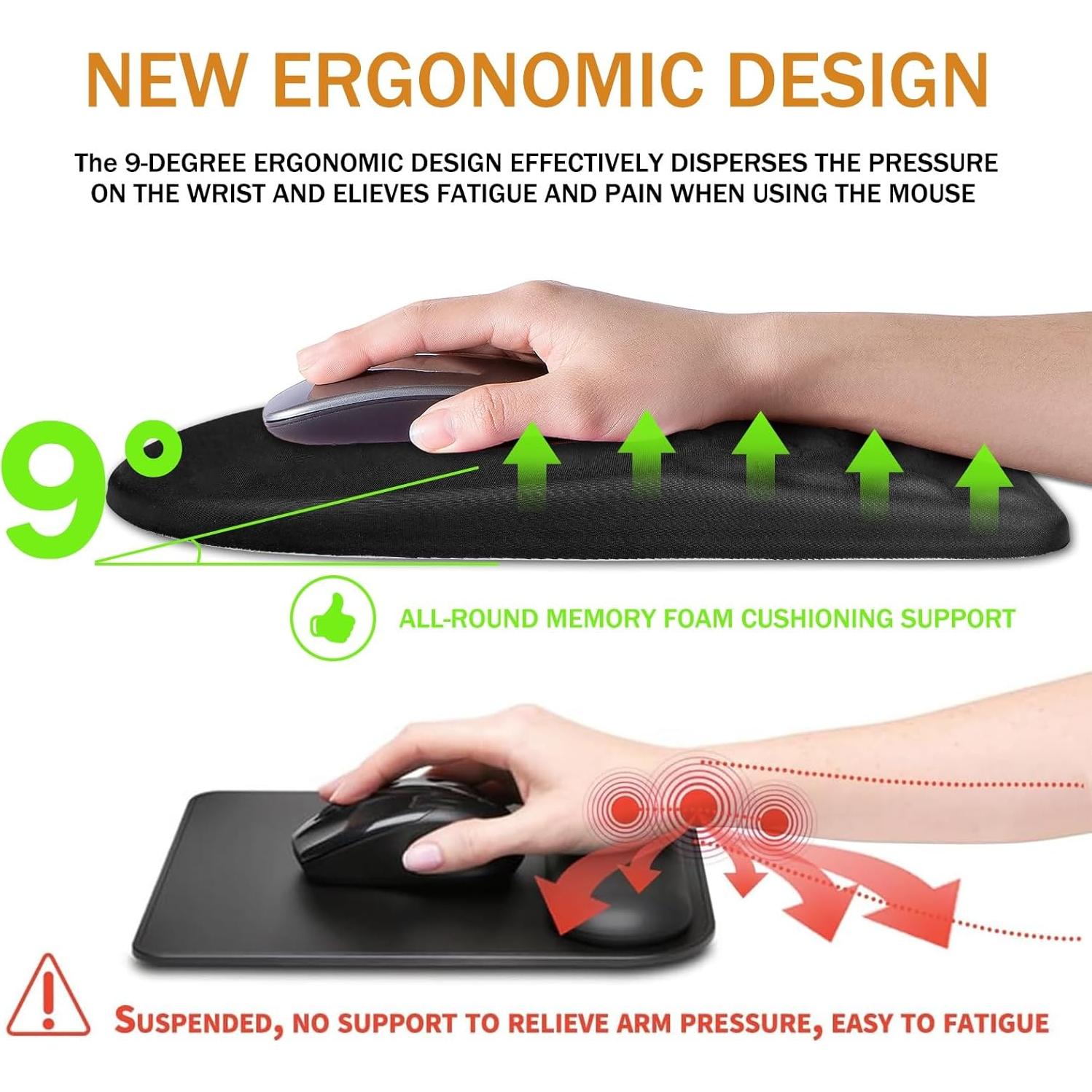 Almohadilla de Ratón Ergonómica BOCHEERY con Soporte Muñeca 30.5x20.0 cm