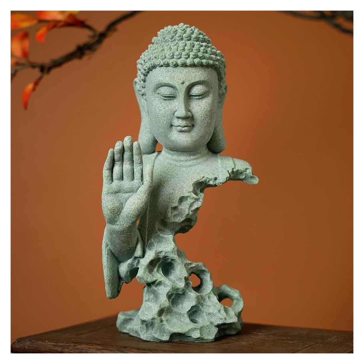 Estatua de Buda Meditador Livelyfish 20.6 cm Arenisca Zen