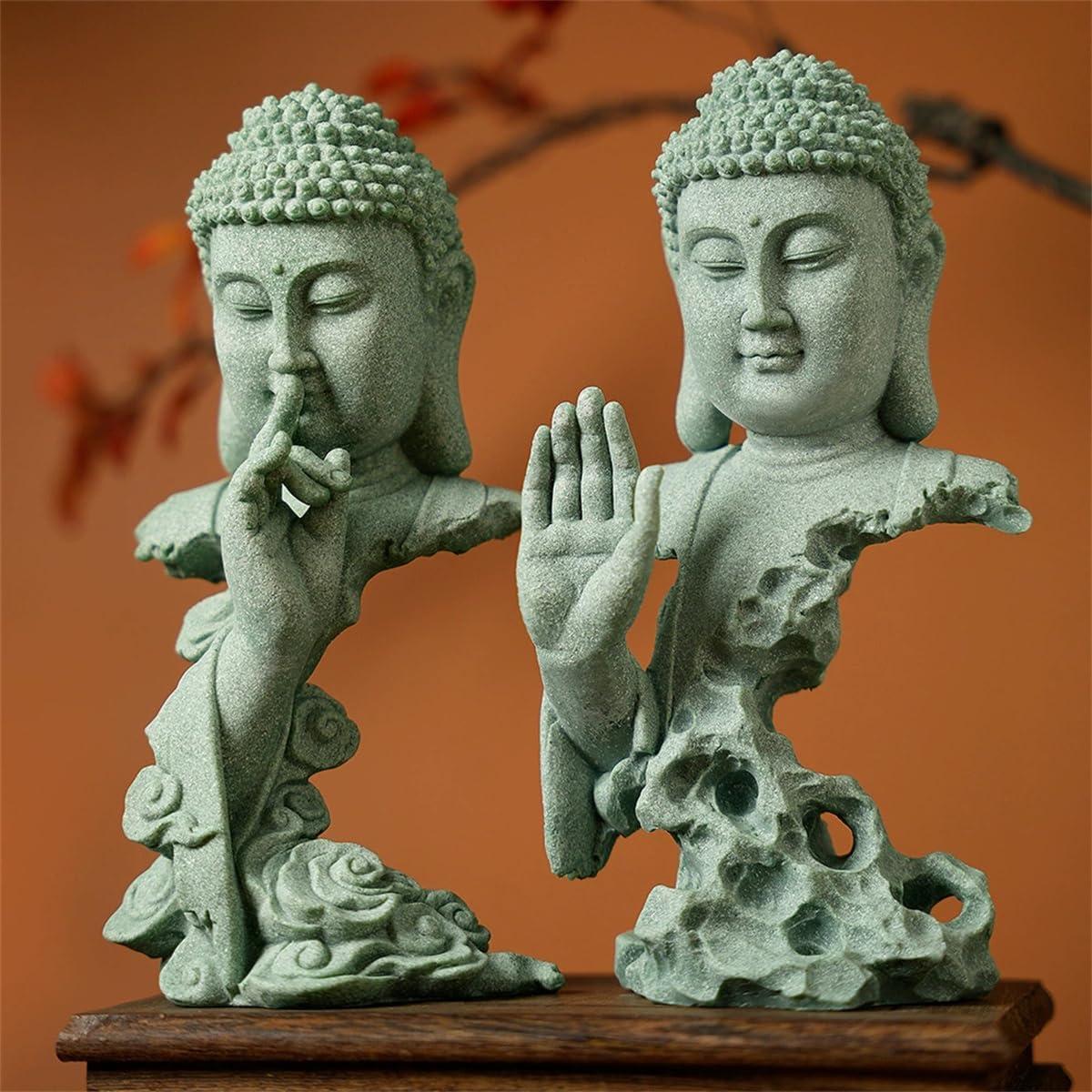 Estatua de Buda Meditador Livelyfish 20.6 cm Arenisca Zen