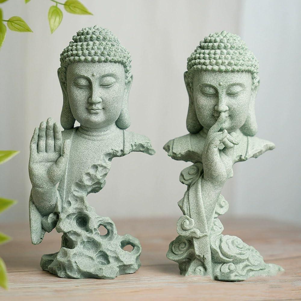 Estatua de Buda Meditador Livelyfish 20.6 cm Arenisca Zen