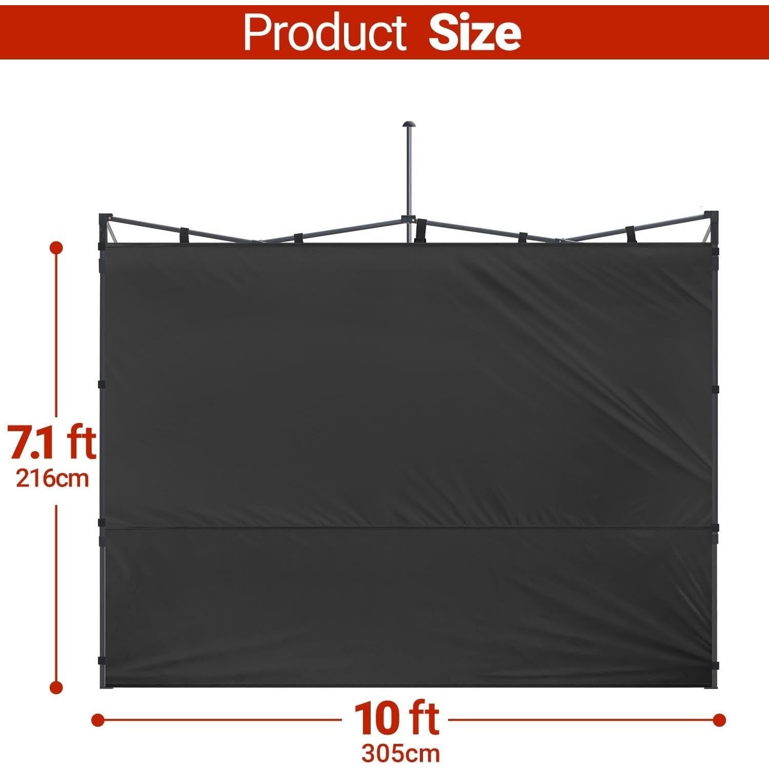 Pared Lateral Canopy 10x10 CLAETF Negra Impermeable UV