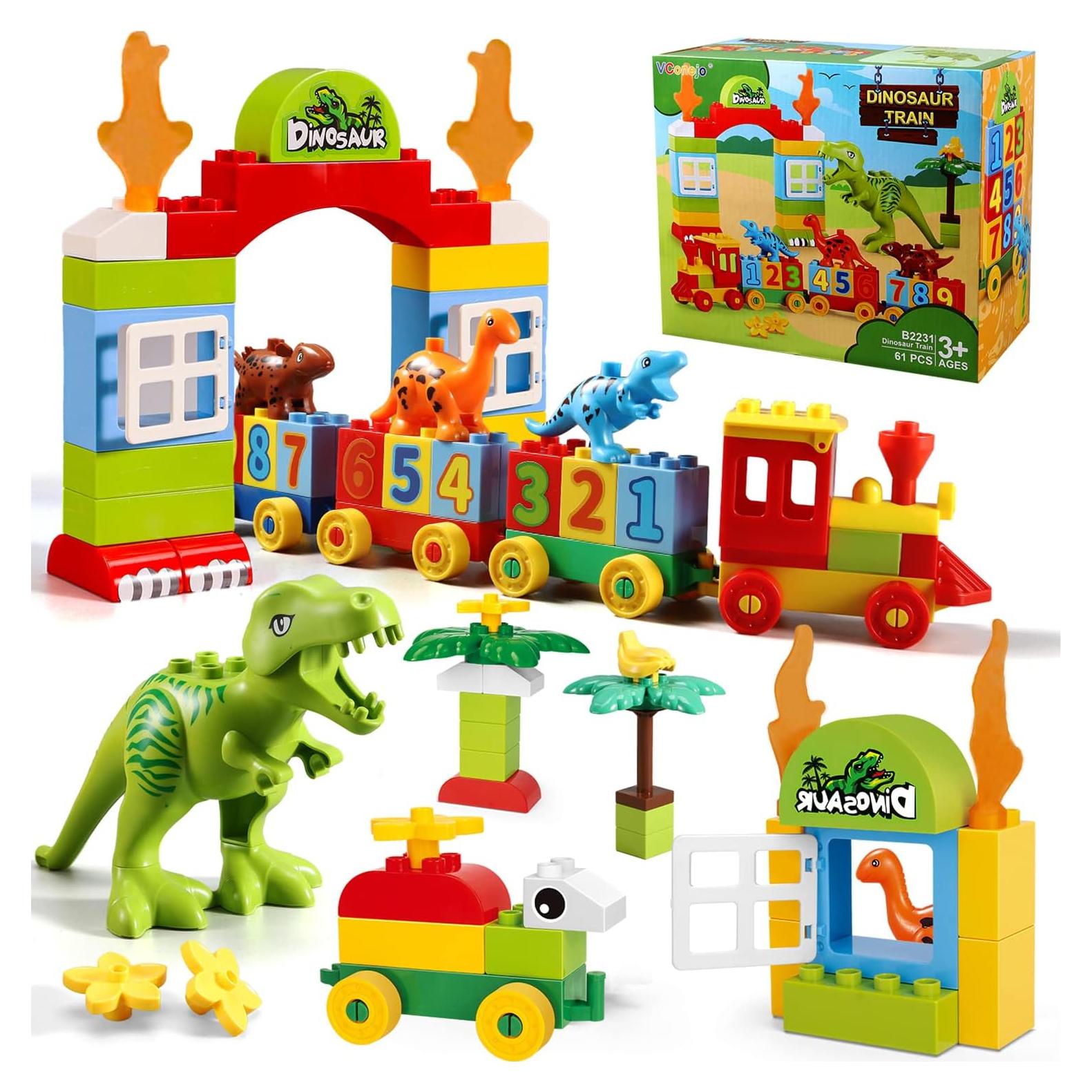 Bloques de Construcción Dinosaurios VConejo con Tren 0.82kg